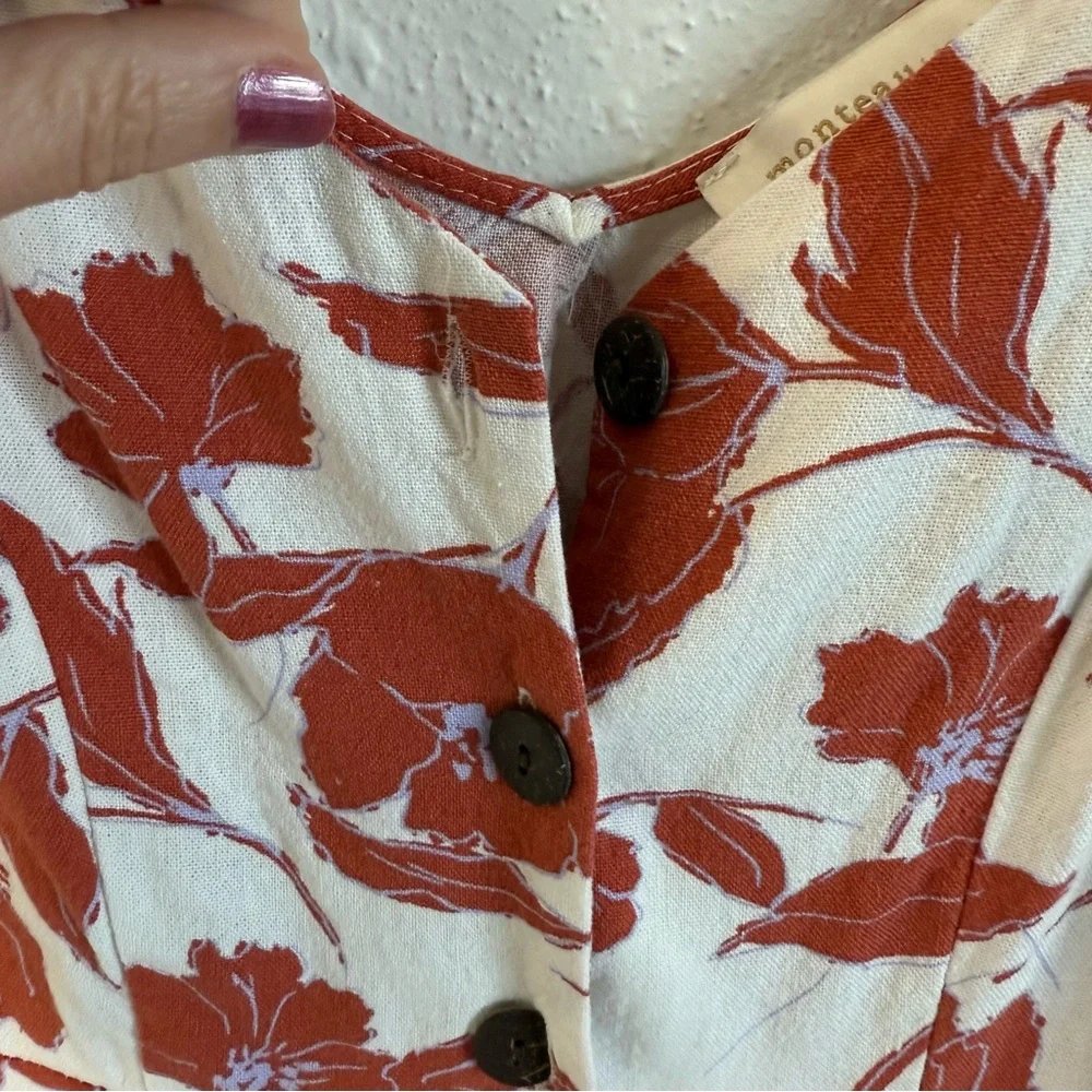 Monteau‎ White and Orange Floral Dress